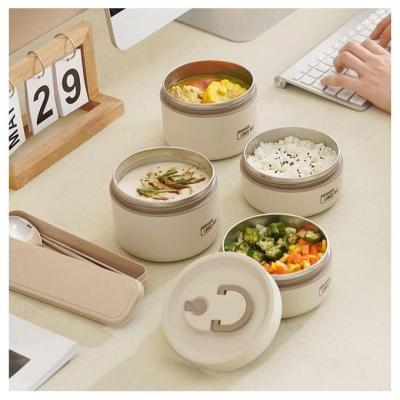 Ensemble de 4 boîtes à lunch isothermes empilables en inox – Étanches avec sac de transport thermique