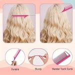 Ensemble de 3 brosses à coiffer : brosse à crêper, brosse à queue de rat, brosse à bords pour peigner les côtés et l'arrière, brossage des cheveux, lissage des cheveux