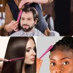 Ensemble de 3 brosses à coiffer : brosse à crêper, brosse à queue de rat, brosse à bords pour peigner les côtés et l'arrière, brossage des cheveux, lissage des cheveux