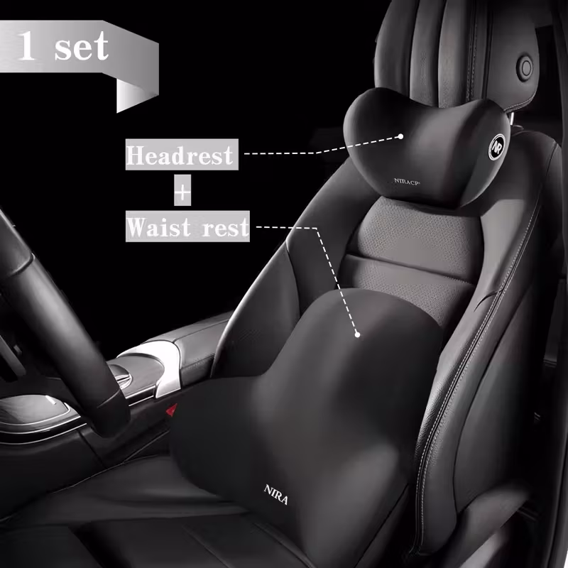 Oreiller de cou pour voiture en mousse à mémoire – Soutien respirant pour appuie-tête