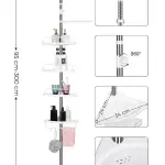 Étagère d'angle de salle de bain à 4 niveaux, Coin Douche Support, organisateur