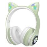 Casque sans fil, casque Bluetooth pliable avec oreilles de chat pour enfants, casque stéréo réglable avec microphone