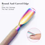Ensemble de 4 Repoussoirs et Coupe-Cuticules Professionnels Effet Arc-en-Ciel pour Manucure Parfaite